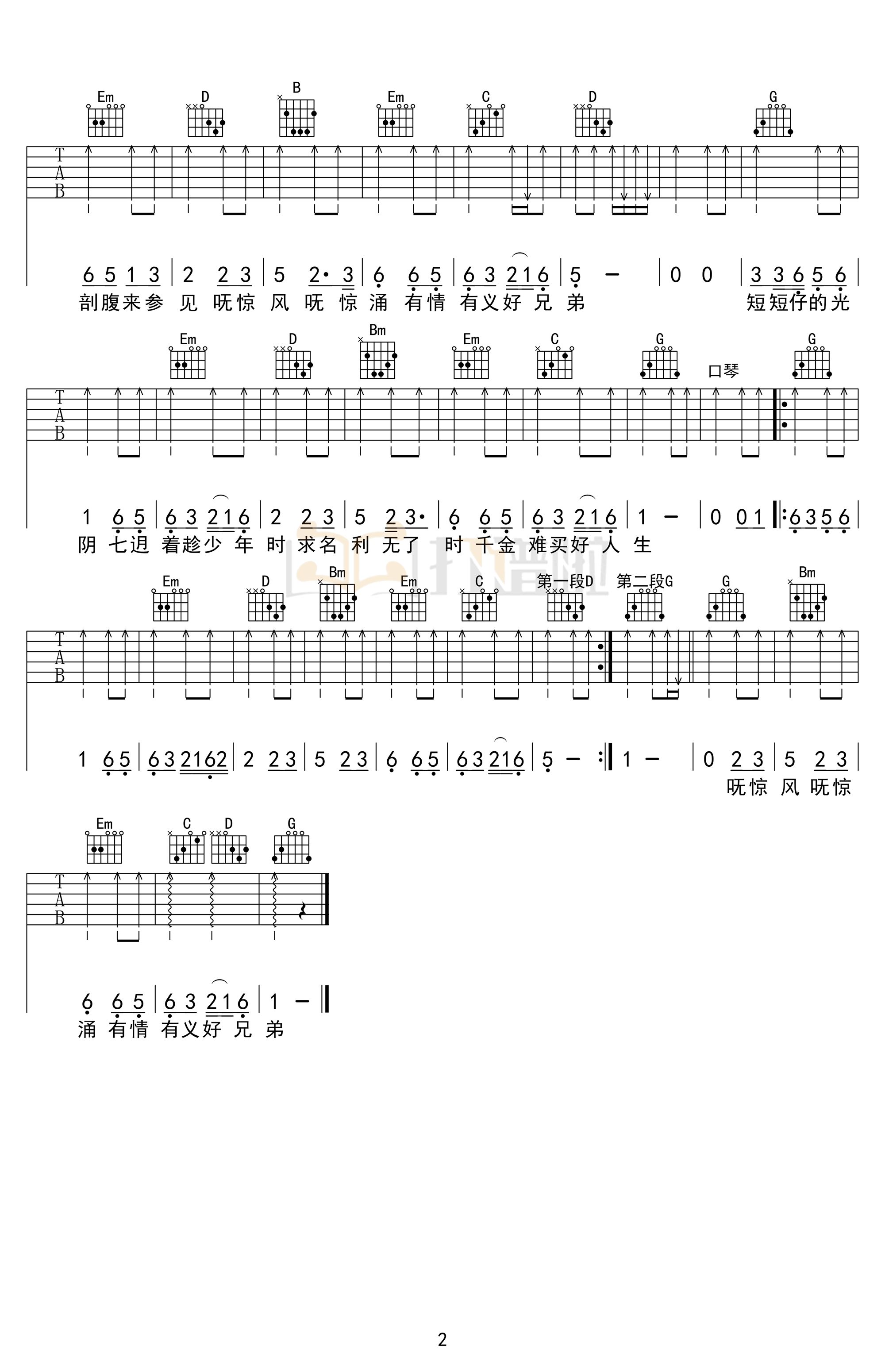 世界第一等吉他谱_2