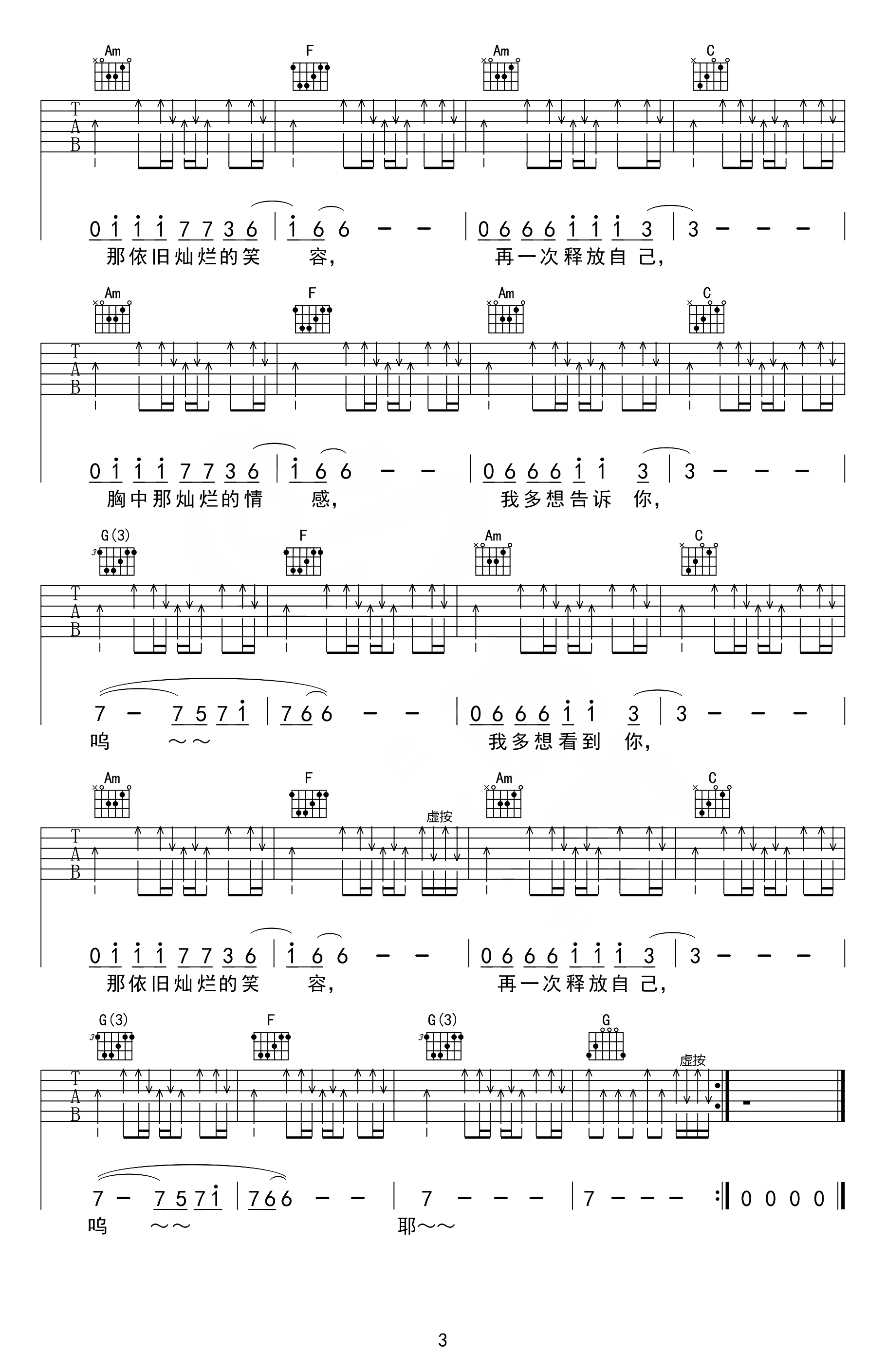 完美生活吉他谱_3