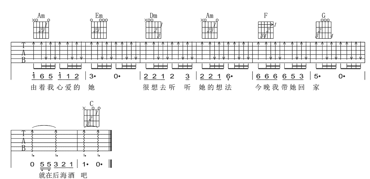 后海酒吧吉他谱_3