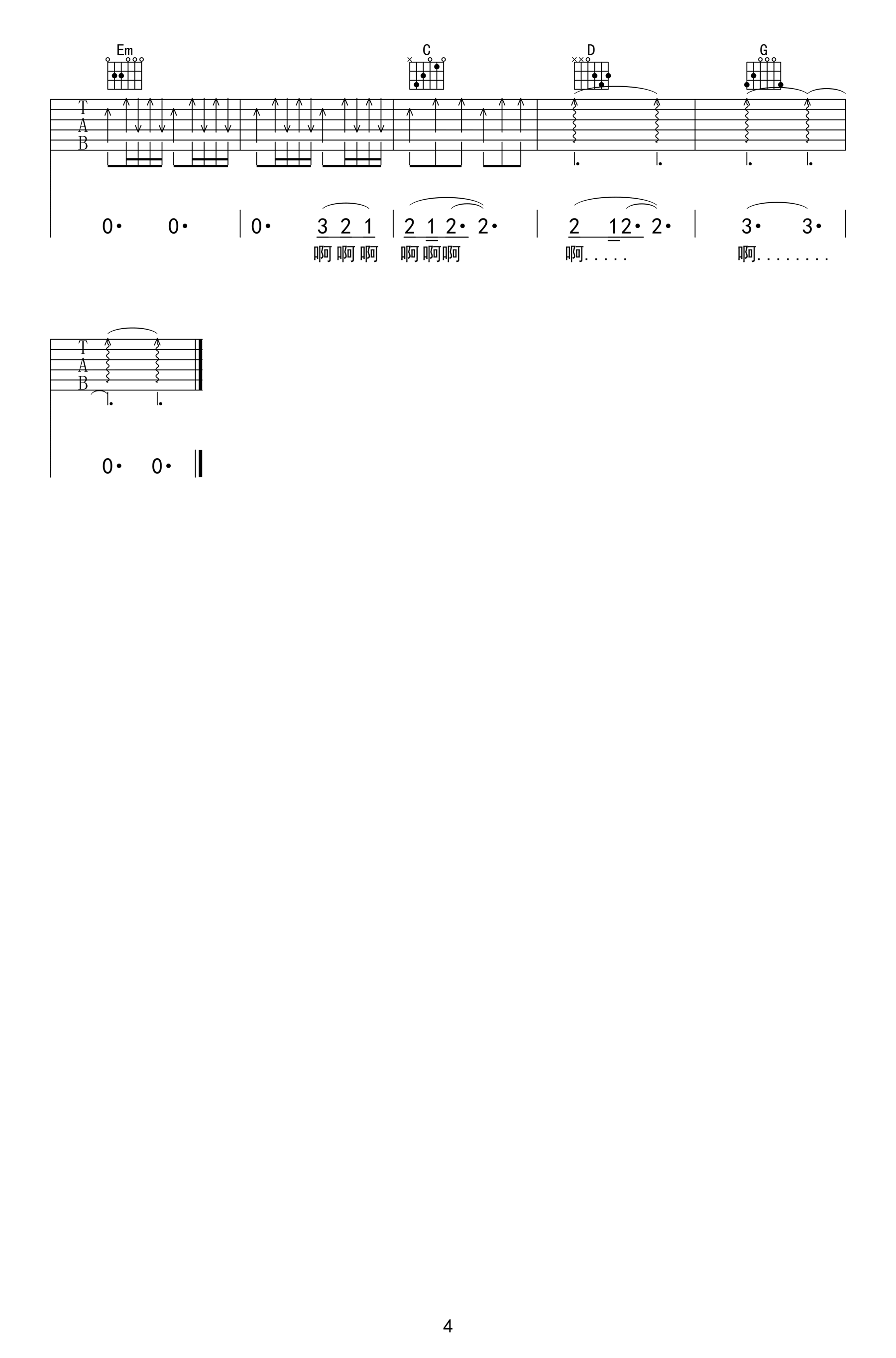 美丽新世界吉他谱_4